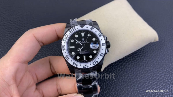 Men's Rolex GMT-Master II Stainless Steel Black PVD/DLC Coated 16710 - Black Dial Black Dial