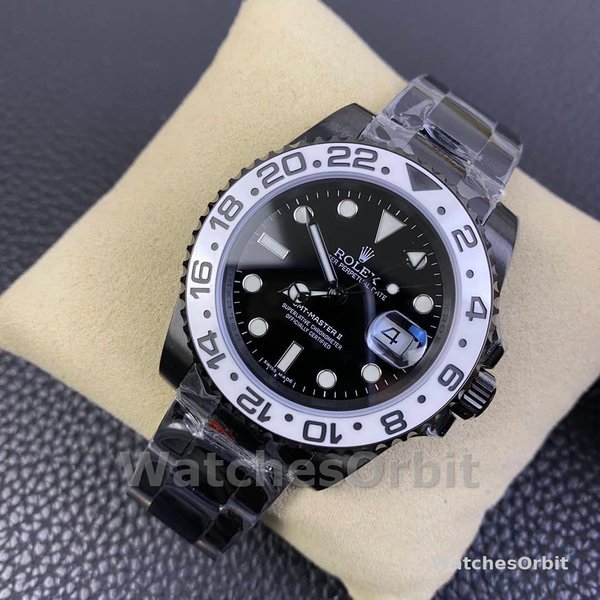 Rolex GMT Master II Black PVD/DLC Coated Black Dial Stainless Steel 16710 Men's Watch