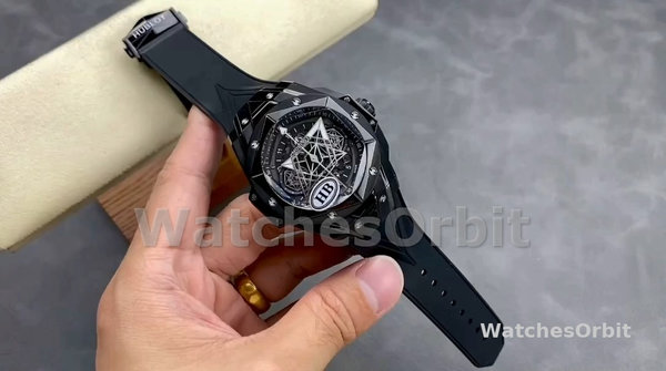 Men's Hublot Big Bang Sang Bleu II Black Magic 418.CX.1107.RX.MXM22 Transparent