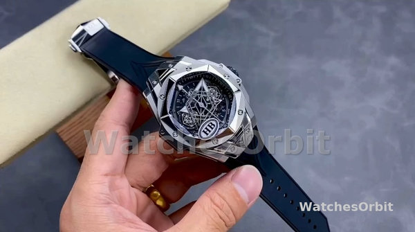 Men's Hublot Big Bang Unico Sang Bleu II Titanium 418.NX.1107.RX.MXM19 Black Dial