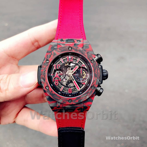 Replica Hublot Big Bang Unico Red Carbon Alex Ovechkin 45 mm Uomo 411.QV.1123.NR.OVK21 Nero