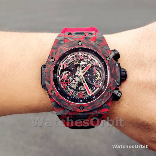 Hublot 411.QV.1123.NR.OVK21 Big Bang Unico Red Carbon Alex Ovechkin Watch 45mm