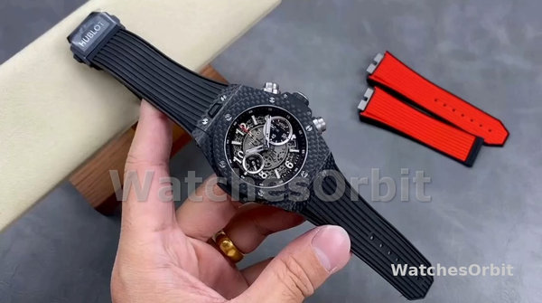 Replique Hommes Hublot Big Bang Unico Carbon 45mm 411.QX.1170.RX Black