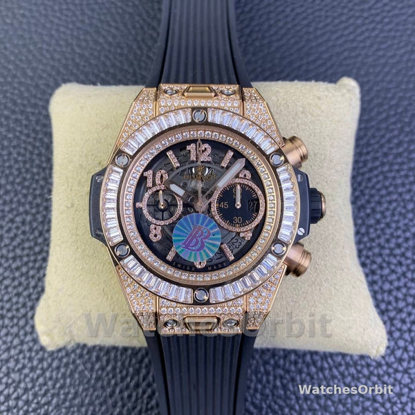 Mens Hublot Big Bang 44mm  421.OX.1180.RX.0904 Black Skeleton Dial Replica Watch Image