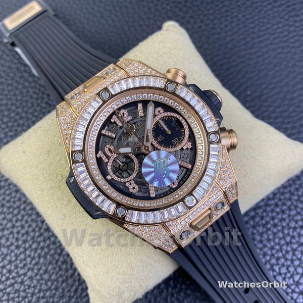 Mens Hublot Big Bang 44mm  421.OX.1180.RX.0904 Black Skeleton Dial Replica Watch Image