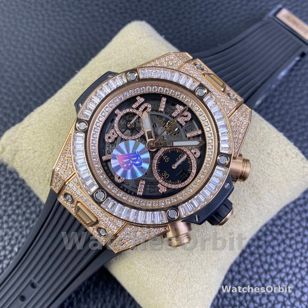 Mens Hublot Big Bang 44mm  421.OX.1180.RX.0904 Black Skeleton Dial Replica Watch Image
