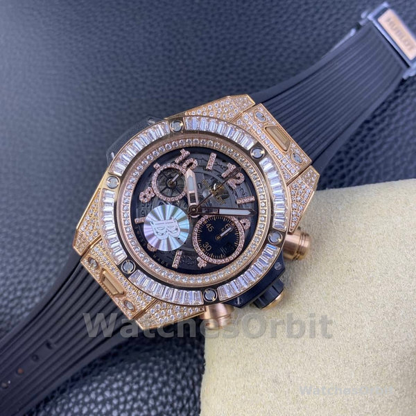 Mens Hublot Big Bang 44mm  421.OX.1180.RX.0904 Black Skeleton Dial Replica Watch Image