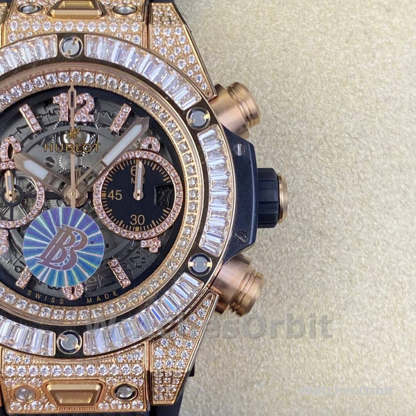 Mens Hublot Big Bang 44mm  421.OX.1180.RX.0904 Black Skeleton Dial Replica Watch Image