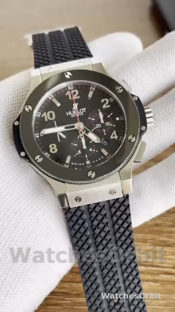 Men's Hublot Big Bang 44MM Black Rubber Strap Men’s  301.SB.131.RX Black