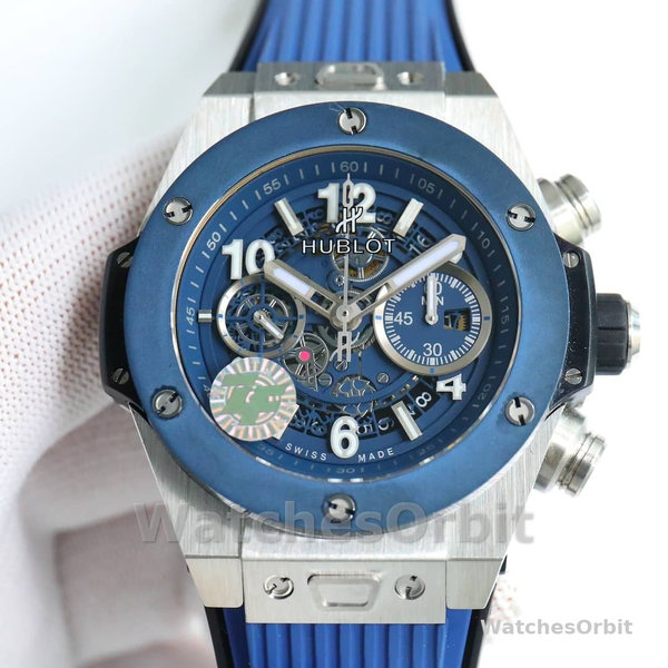 Replique Hommes Hublot Big Bang-421.NL.5170.RX, 44mm Cadran bleu mat squelette