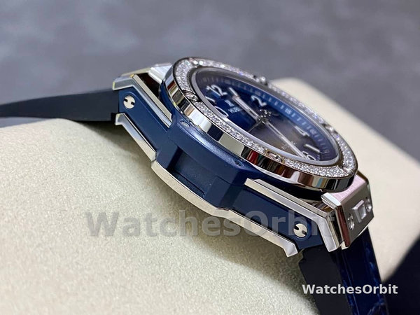 Womens Hublot Big Bang One Click 39mm Ladies Timepiece 465.SX.7170.LR.1204 Blue Replica Watch Image