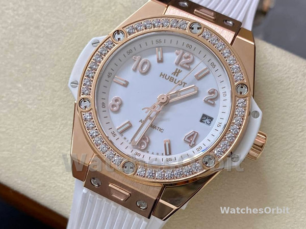 Womens Hublot Big Bang One Click 33mm Ladies  - 485.OE.2080.RW.1204 White Replica Watch Image