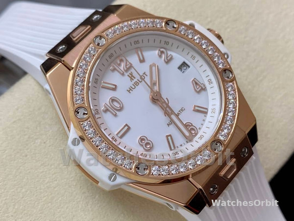 Womens Hublot Big Bang One Click 33mm Ladies  - 485.OE.2080.RW.1204 White Replica Watch Image