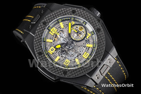 Mens Hublot Big Bang Unico Ferrari 45mm 401.NJ.0123.VR Black Skeleton Dial Replica Watch Image