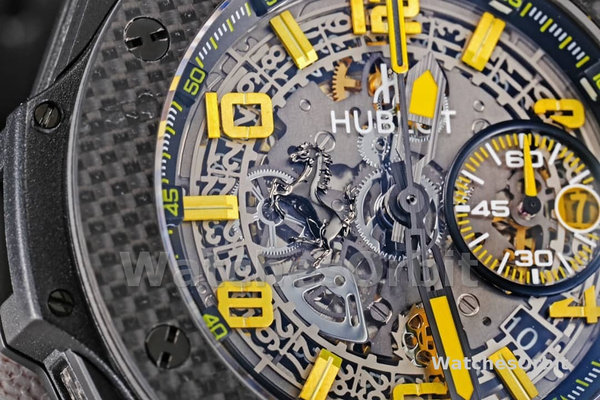 Mens Hublot Big Bang Unico Ferrari 45mm 401.NJ.0123.VR Black Skeleton Dial Replica Watch Image