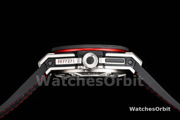 Mens Hublot Big Bang Unico Ferrari 45mm 401.NJ.0123.VR Black Skeleton Dial Replica Watch Image