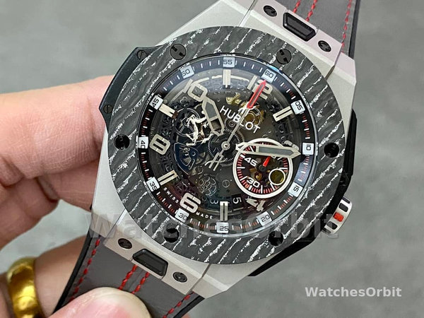 Mens Hublot Big Bang Unico Ferrari 45mm 401.NJ.0123.VR Black Skeleton Dial Replica Watch Image