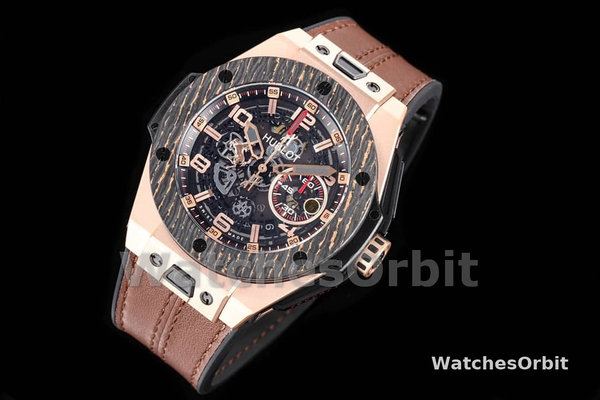 Mens Hublot Big Bang Unico Ferrari 45mm 401.NJ.0123.VR Black Skeleton Dial Replica Watch Image