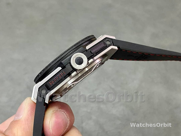 Mens Hublot Big Bang Unico Ferrari 45mm 401.NJ.0123.VR Black Skeleton Dial Replica Watch Image