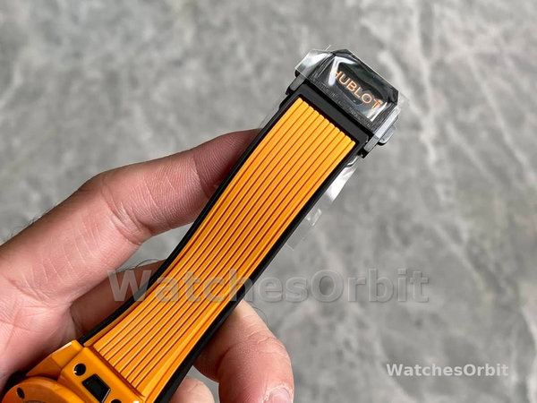 Mens Hublot Big Bang Unico Orange Ceramic 42MM 441.CU.5910.RX Skeleton Replica Image