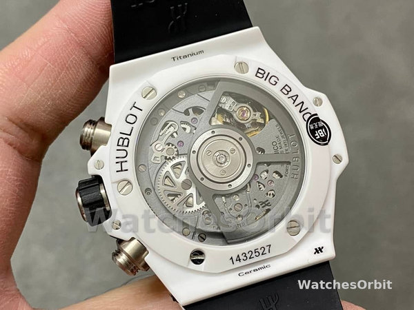Mens Hublot Big Bang Unico White Ceramic 411.HX.1171.RX Transparent Replica Watch Image