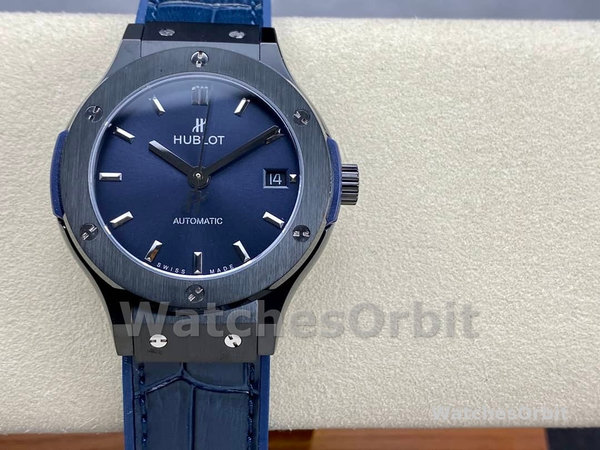 Mens Hublot Classic Fusion Automatic Stainless Steel 511.CM.7170.LR Blue Replica Image
