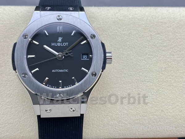 Replica Hublot Classic Fusion Automatico Uomo con cinturino in gomma 542.NX.1171.RX Quadrante nero