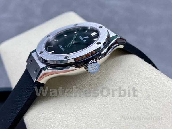 Replica Hublot Classic Fusion Automatico Uomo con cinturino in gomma 542.NX.1171.RX Quadrante nero