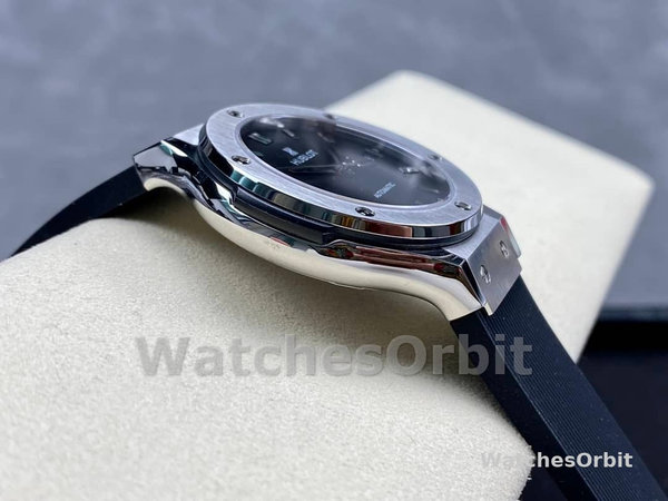 Replica Hublot Classic Fusion Automatico Uomo con cinturino in gomma 542.NX.1171.RX Quadrante nero