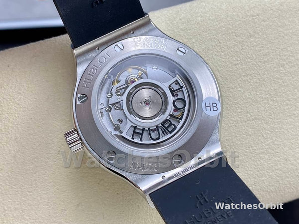 Replica Hublot Classic Fusion Automatico Uomo con cinturino in gomma 542.NX.1171.RX Quadrante nero
