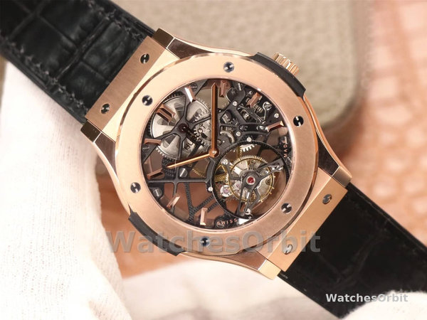Replica Hublot Classic Fusion Skeleton Tourbillon Uomo 505.OX.0180.LR Quadrante scheletrato 45 mm