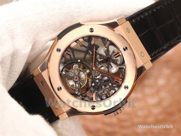 Replica Hublot Classic Fusion Skeleton Tourbillon Uomo 505.OX.0180.LR Quadrante scheletrato 45 mm