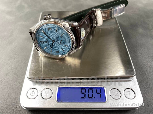 Rolex 1908 52506 0002 Ice Blue Dial Brown Leather Strap 39 mm Replica Watch