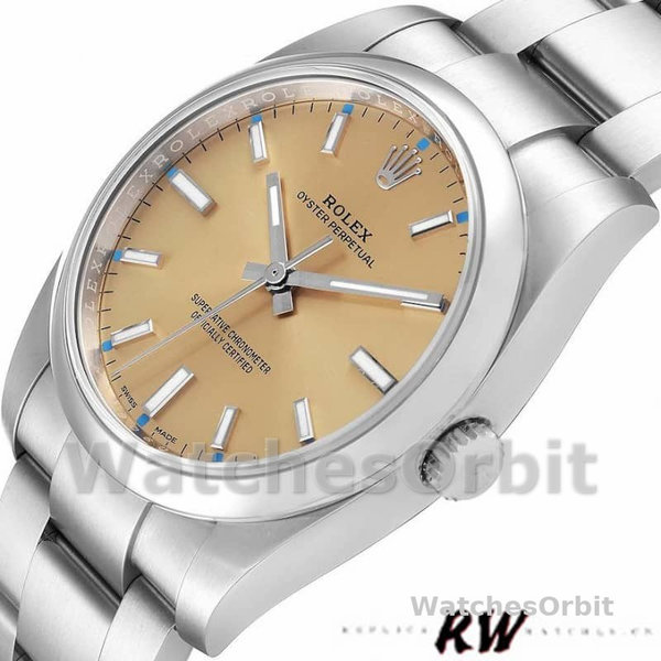 Rolex Oyster Perpetual 114200 White Grape Index Dial 34mm Unisex Replica watch