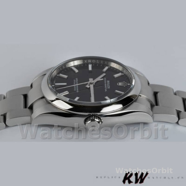 Replica Rolex Oyster Perpetual Air-King-114200, 34 mm, quadrante nero, Unisex Nero