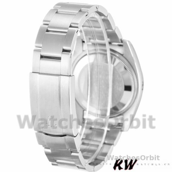 Replica Rolex Oyster Perpetual Air-King unisex 114200-34mm, quadrante bianco con indici d'uva, argento concentrico unisex