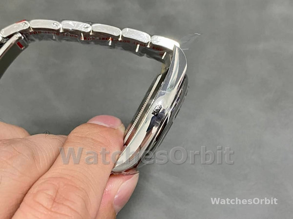 Replica Rolex Oyster Perpetual Air-King 114200-34mm unisex, quadrante rosso uva, rosso uva unisex