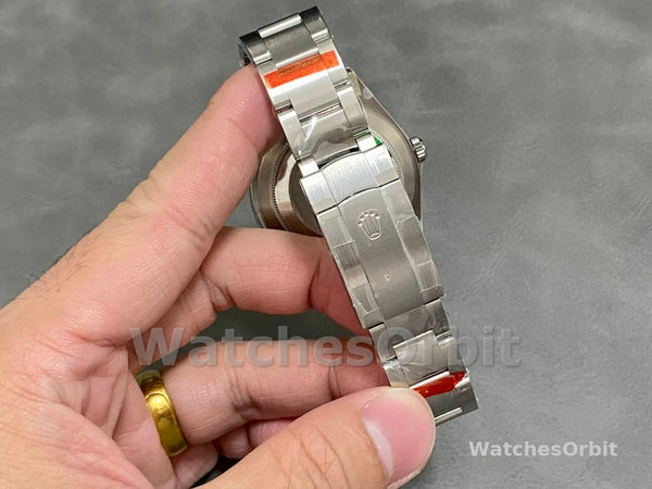 Replica Rolex Oyster Perpetual Air-King 114200-34mm unisex, quadrante rosso uva, rosso uva unisex