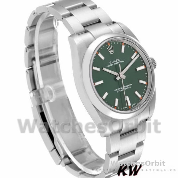 Replica Rolex Oyster Perpetual Air-King 114200-34mm, quadrante verde oliva, Unisex Verde Oliva