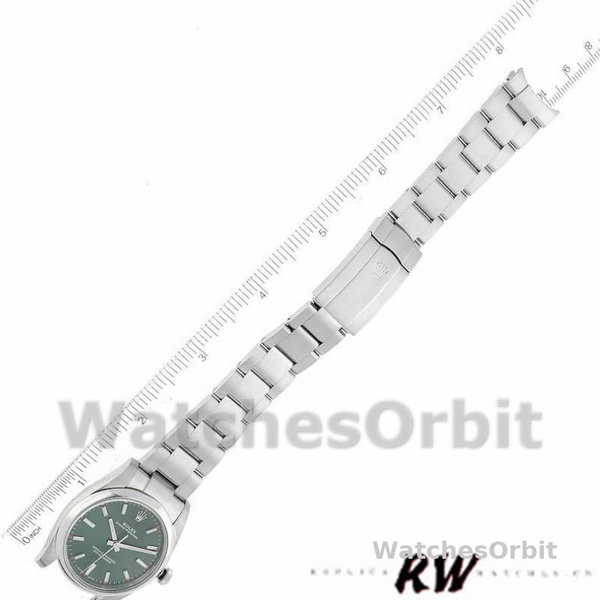 Replica Rolex Oyster Perpetual Air-King 114200-34mm, quadrante verde oliva, Unisex Verde Oliva