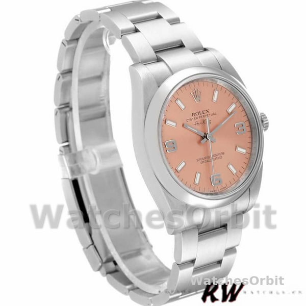 Replica Rolex Oyster Perpetual Air-King 114200-34mm, Quadrante Salmone, Unisex Salmone
