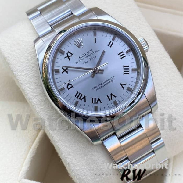 Unisex's Rolex Oyster Perpetual Air-King 34mm Unisex-114200-Silver Dial Silver