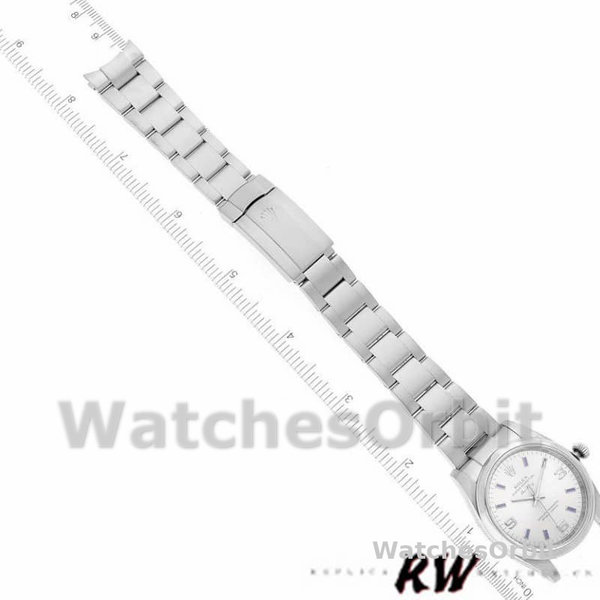 Replica Rolex Oyster Perpetual Air-King-114200 unisex, 34 mm, quadrante argento, unisex argento