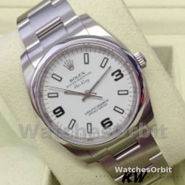 Rolex Oyster Perpetual Air-King 114200 White Dial 34mm Automatic Unisex replica watch