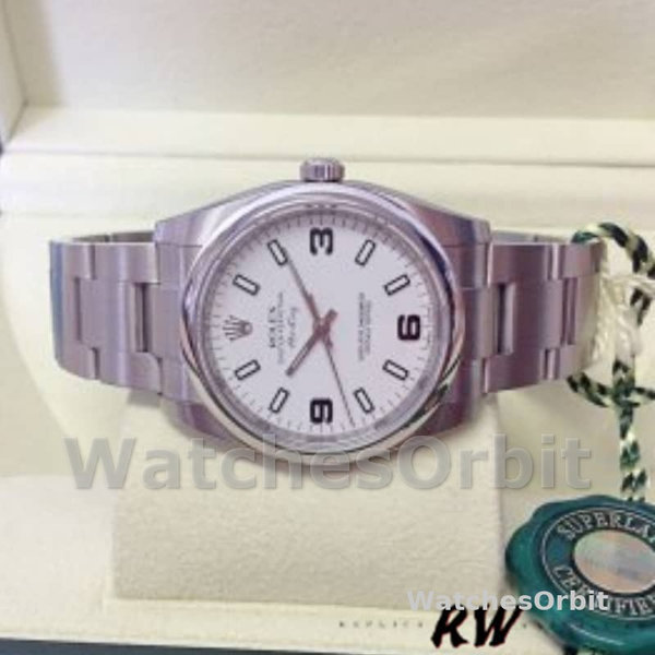Rolex Oyster Perpetual Air-King 114200 White Dial 34mm Automatic Unisex replica watch