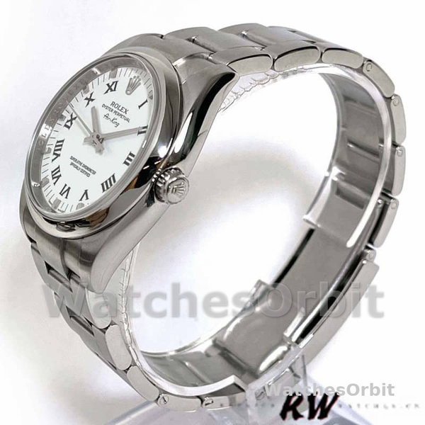 Replica Rolex Oyster Perpetual Air-King-114200 unisex, 34 mm, quadrante bianco, Unisex Bianco