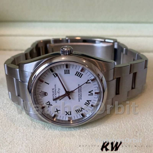 Replica Rolex Oyster Perpetual Air-King-114200 unisex, 34 mm, quadrante bianco, Unisex Bianco