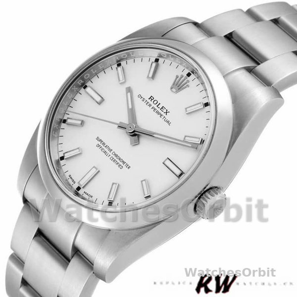 Replica Rolex Oyster Perpetual Air-King-114200 unisex, 34 mm, quadrante bianco, Unisex Bianco