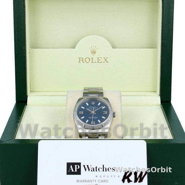 Replica Rolex Oyster Perpetual Air-King-114210 unisex, 34 mm, quadrante blu, unisex blu