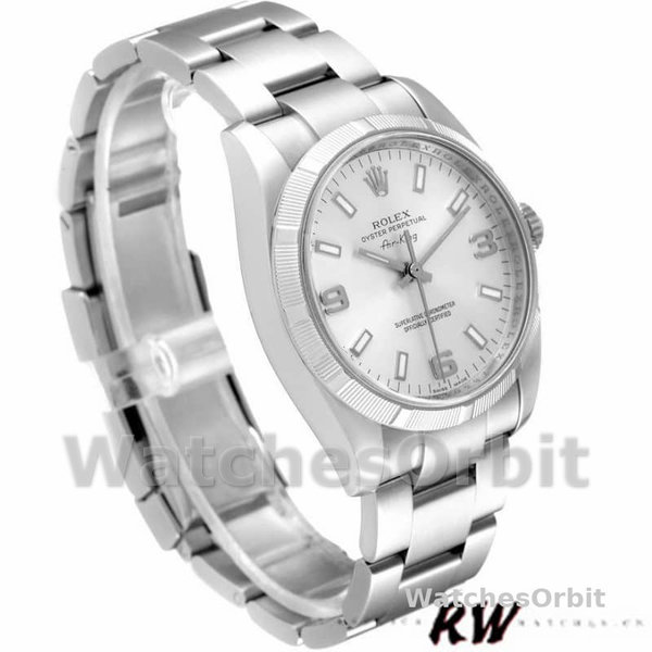 Unisex's Rolex Oyster Perpetual Air‑King 114210-34mm, Silver Dial, Unisex Silver